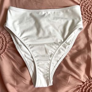 VS PINK Small White High Cut Bikini Bottoms